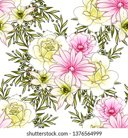 Flower print. Elegance seamless pattern.