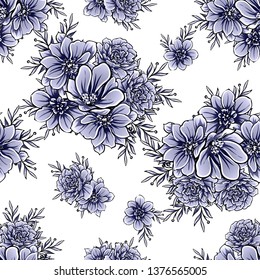 Flower print. Elegance seamless pattern.