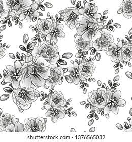 Flower print. Elegance seamless pattern.