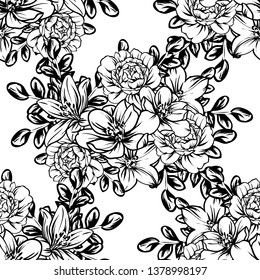 Flower print. Elegance seamless pattern.