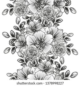 Flower print. Elegance seamless pattern.