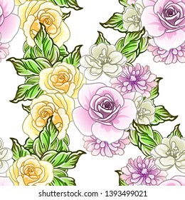 Flower print. Elegance seamless pattern.