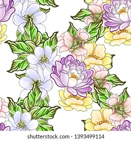 Flower print. Elegance seamless pattern.