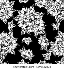 Flower print. Elegance seamless pattern.