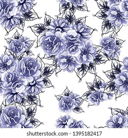 Flower print. Elegance seamless pattern.