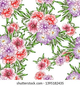 Flower print. Elegance seamless pattern.