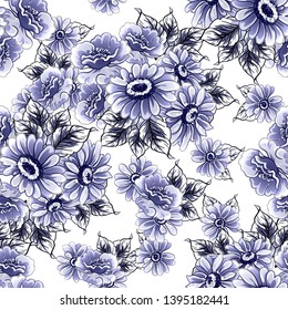 Flower print. Elegance seamless pattern.