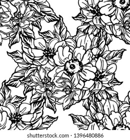 Flower print. Elegance seamless pattern.