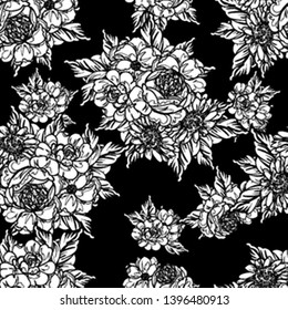 Flower print. Elegance seamless pattern.