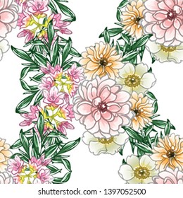 Flower print. Elegance seamless pattern.