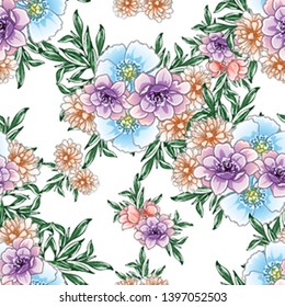 Flower print. Elegance seamless pattern.