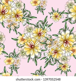 Flower print. Elegance seamless pattern.