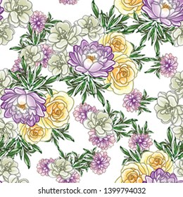 Flower print. Elegance seamless pattern.