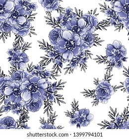 Flower print. Elegance seamless pattern.