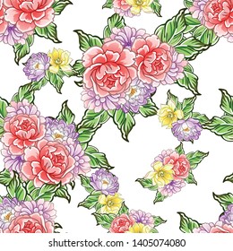 Flower print. Elegance seamless pattern.