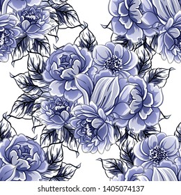 Flower print. Elegance seamless pattern.