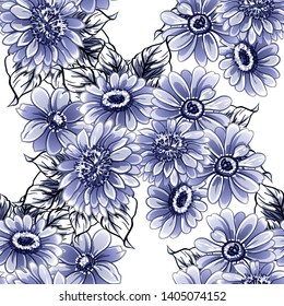 Flower print. Elegance seamless pattern.