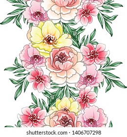 Flower print. Elegance seamless pattern.