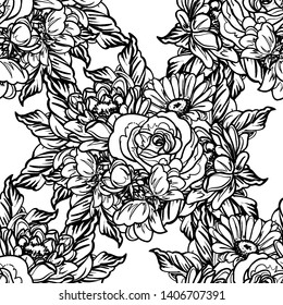 Flower print. Elegance seamless pattern.