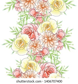 Flower print. Elegance seamless pattern.