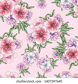 Flower print. Elegance seamless pattern.