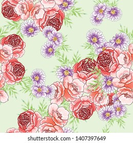 Flower print. Elegance seamless pattern.
