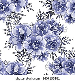 Flower print. Elegance seamless pattern.