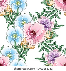 Flower print. Elegance seamless pattern.