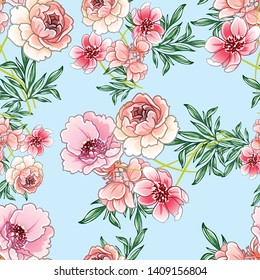 Flower print. Elegance seamless pattern.
