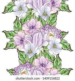 Flower print. Elegance seamless pattern.