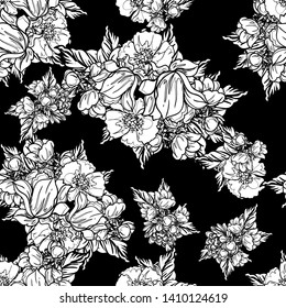 Flower print. Elegance seamless pattern.