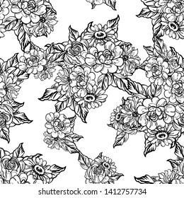 Flower print. Elegance seamless pattern.
