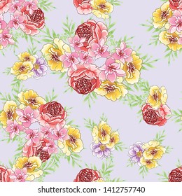 Flower print. Elegance seamless pattern.