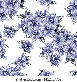 Flower print. Elegance seamless pattern.