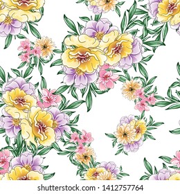 Flower print. Elegance seamless pattern.