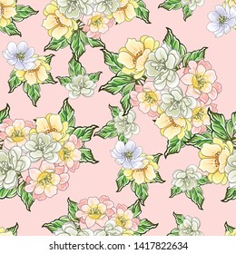 Flower print. Elegance seamless pattern.