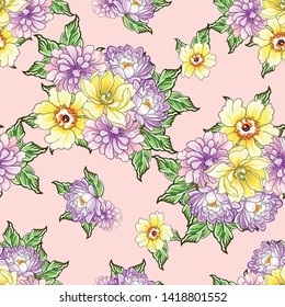 Flower print. Elegance seamless pattern.