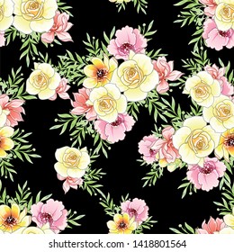 Flower print. Elegance seamless pattern.