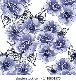 Flower print. Elegance seamless pattern.