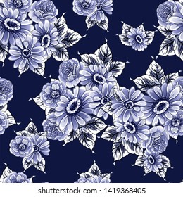 Flower print. Elegance seamless pattern.