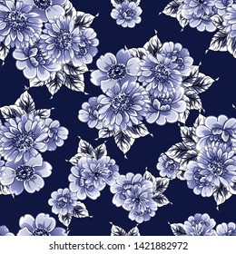 Flower print. Elegance seamless pattern.