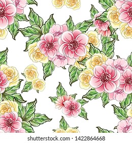 Flower print. Elegance seamless pattern.