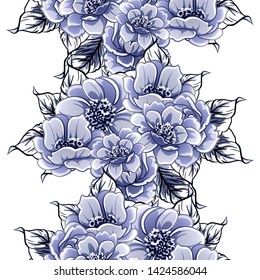 Flower print. Elegance seamless pattern.