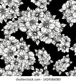 Flower print. Elegance seamless pattern.