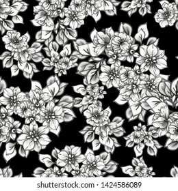 Flower print. Elegance seamless pattern.