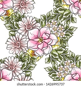 Flower print. Elegance seamless pattern.
