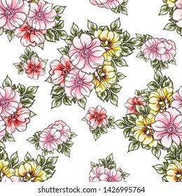 Flower print. Elegance seamless pattern.