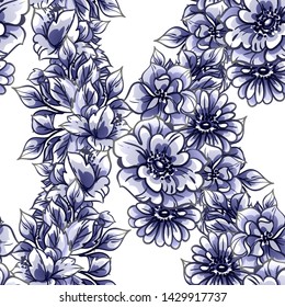 Flower print. Elegance seamless pattern.