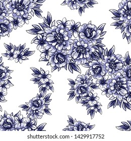 Flower print. Elegance seamless pattern.