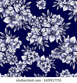 Flower print. Elegance seamless pattern.